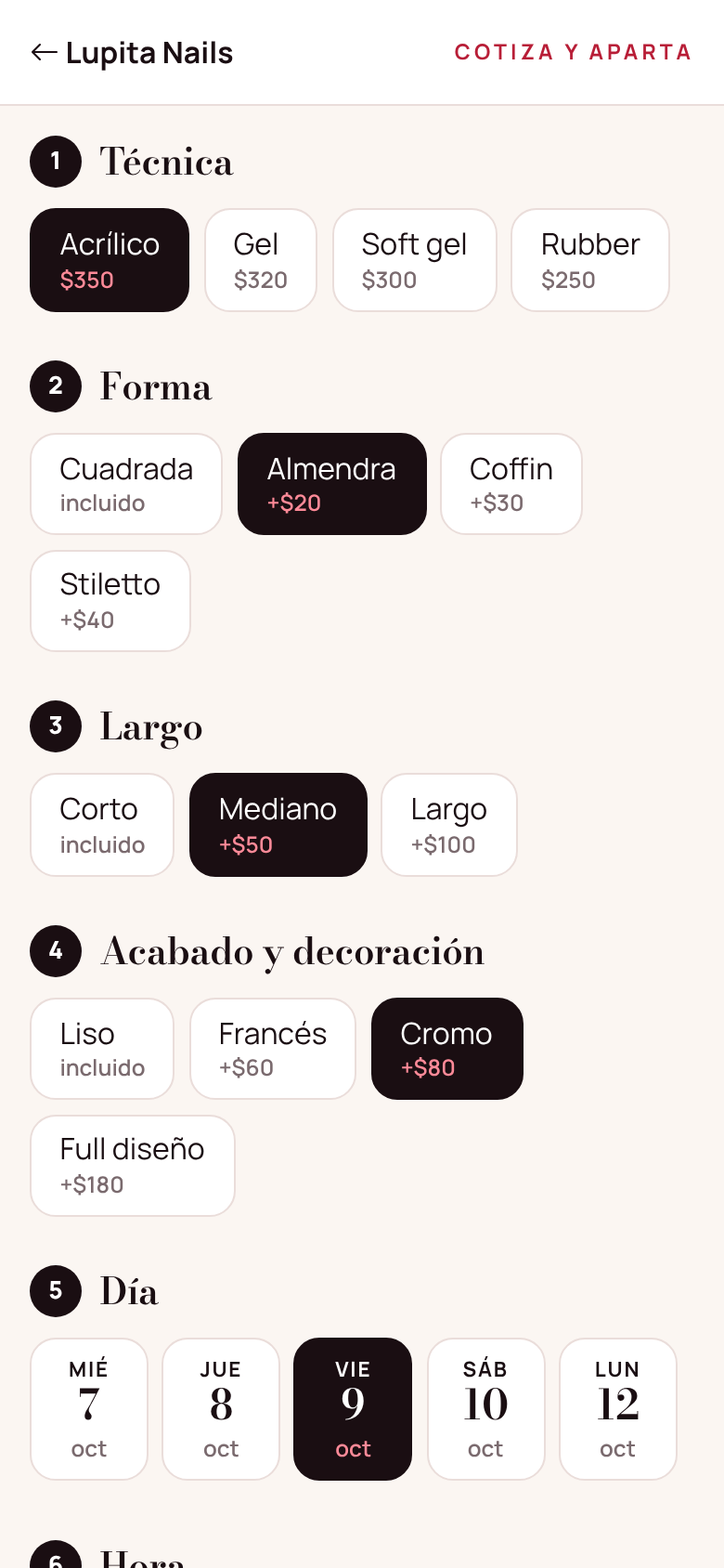 Cotizador que usan las clientas